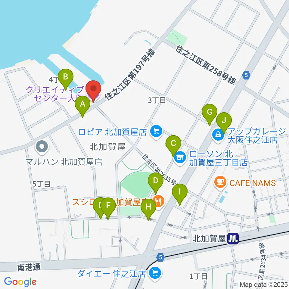 クリエイティブセンター大阪周辺の駐車場・コインパーキング一覧地図
