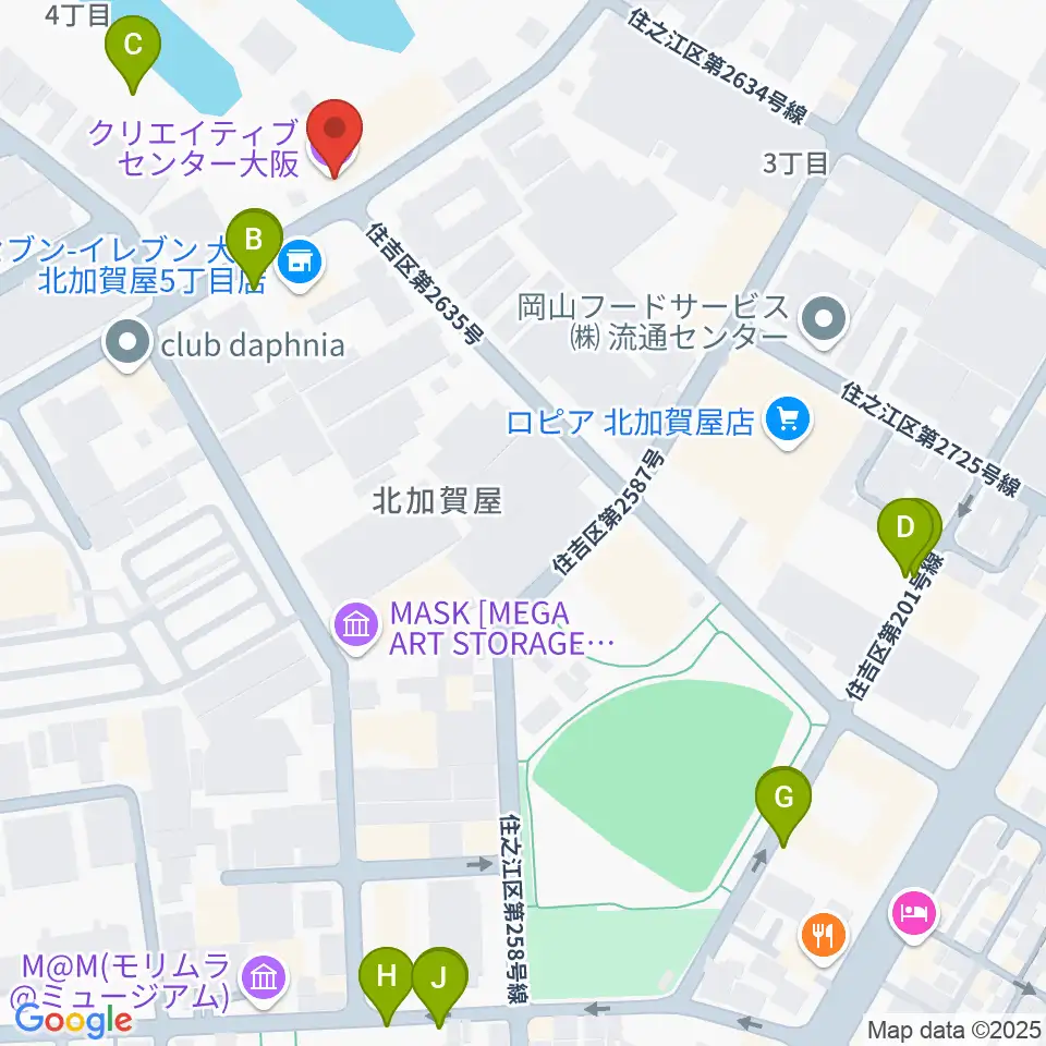 クリエイティブセンター大阪周辺の駐車場・コインパーキング一覧地図