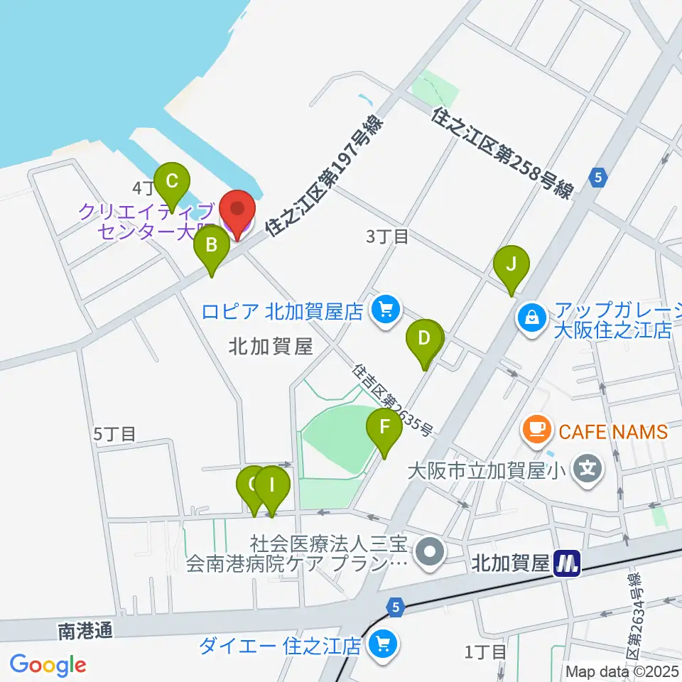 クリエイティブセンター大阪周辺の駐車場・コインパーキング一覧地図