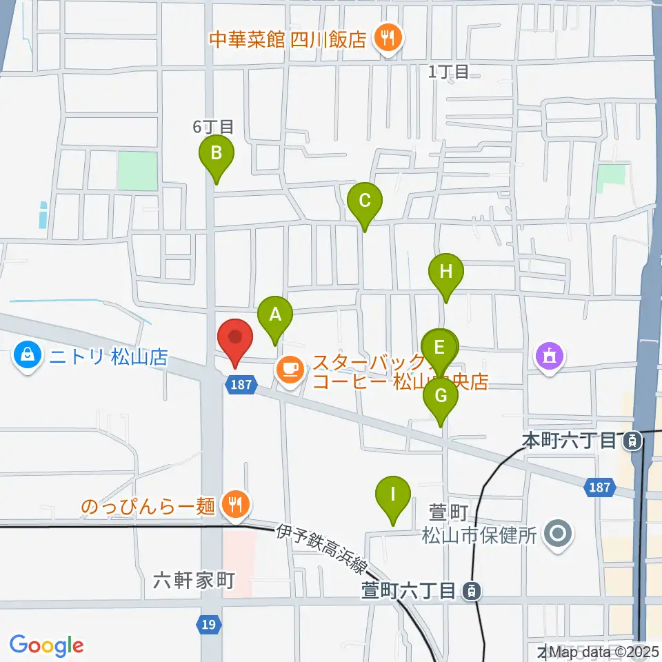 松山TSUTAYA中央店周辺の駐車場・コインパーキング一覧地図