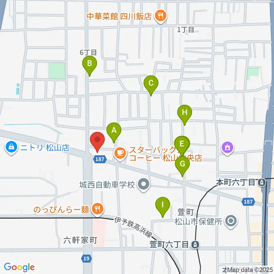 松山TSUTAYA中央店周辺の駐車場・コインパーキング一覧地図