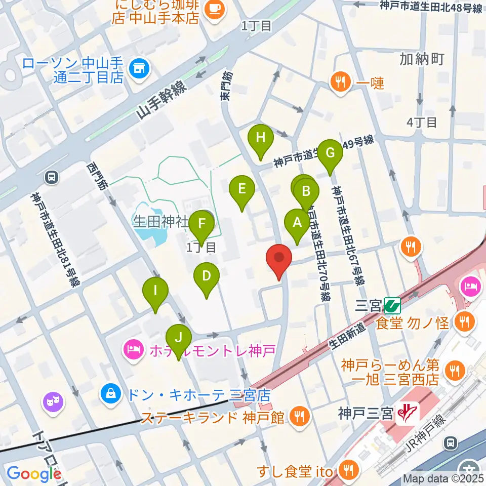 クラブ月世界周辺の駐車場・コインパーキング一覧地図