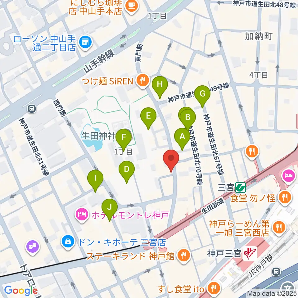 クラブ月世界周辺の駐車場・コインパーキング一覧地図