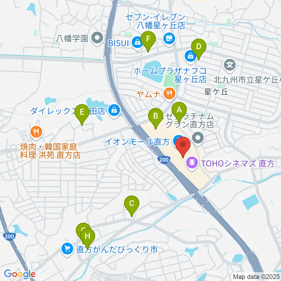 HMVイオンモール直方周辺の駐車場・コインパーキング一覧地図
