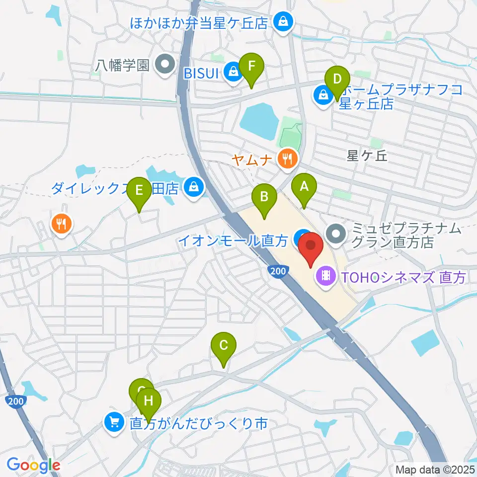 HMVイオンモール直方周辺の駐車場・コインパーキング一覧地図