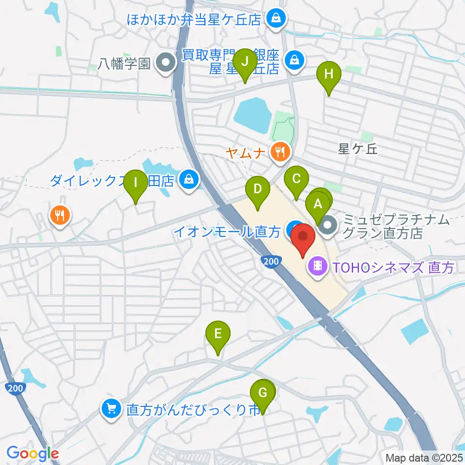 HMVイオンモール直方周辺の駐車場・コインパーキング一覧地図