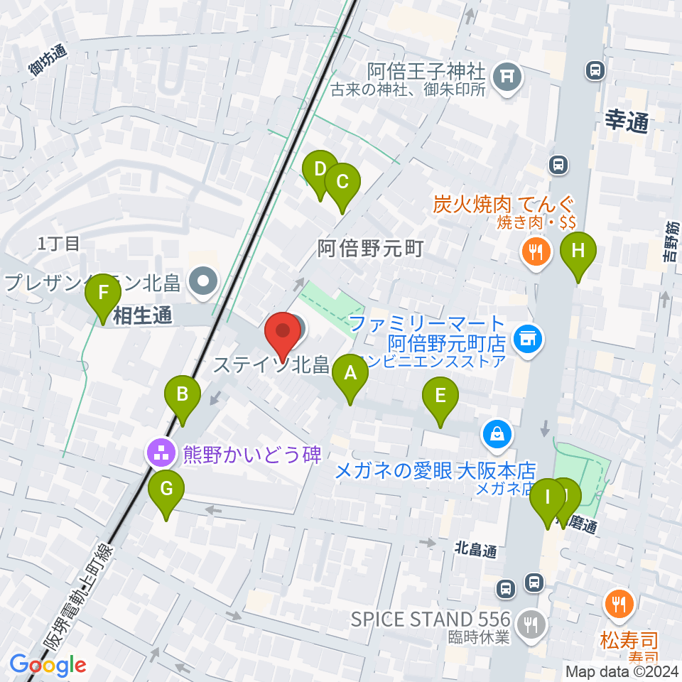 ベル音楽サロン周辺の駐車場・コインパーキング一覧地図