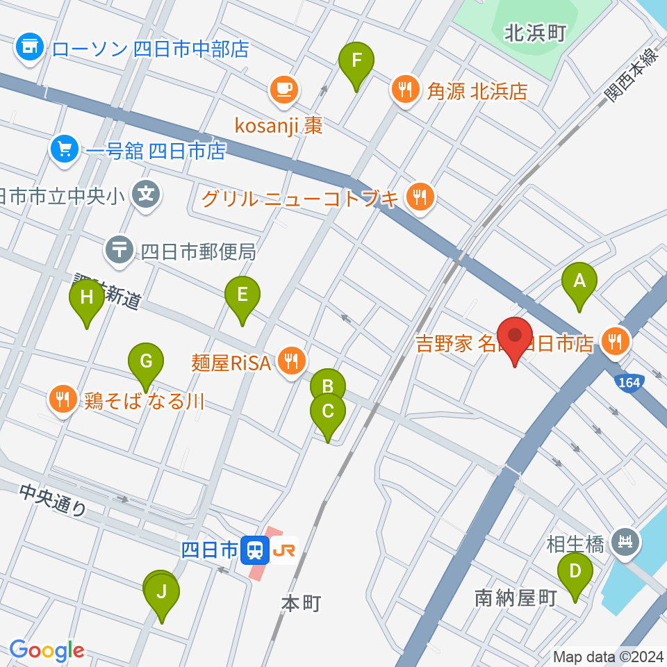 四日市市なやプラザ周辺の駐車場・コインパーキング一覧地図