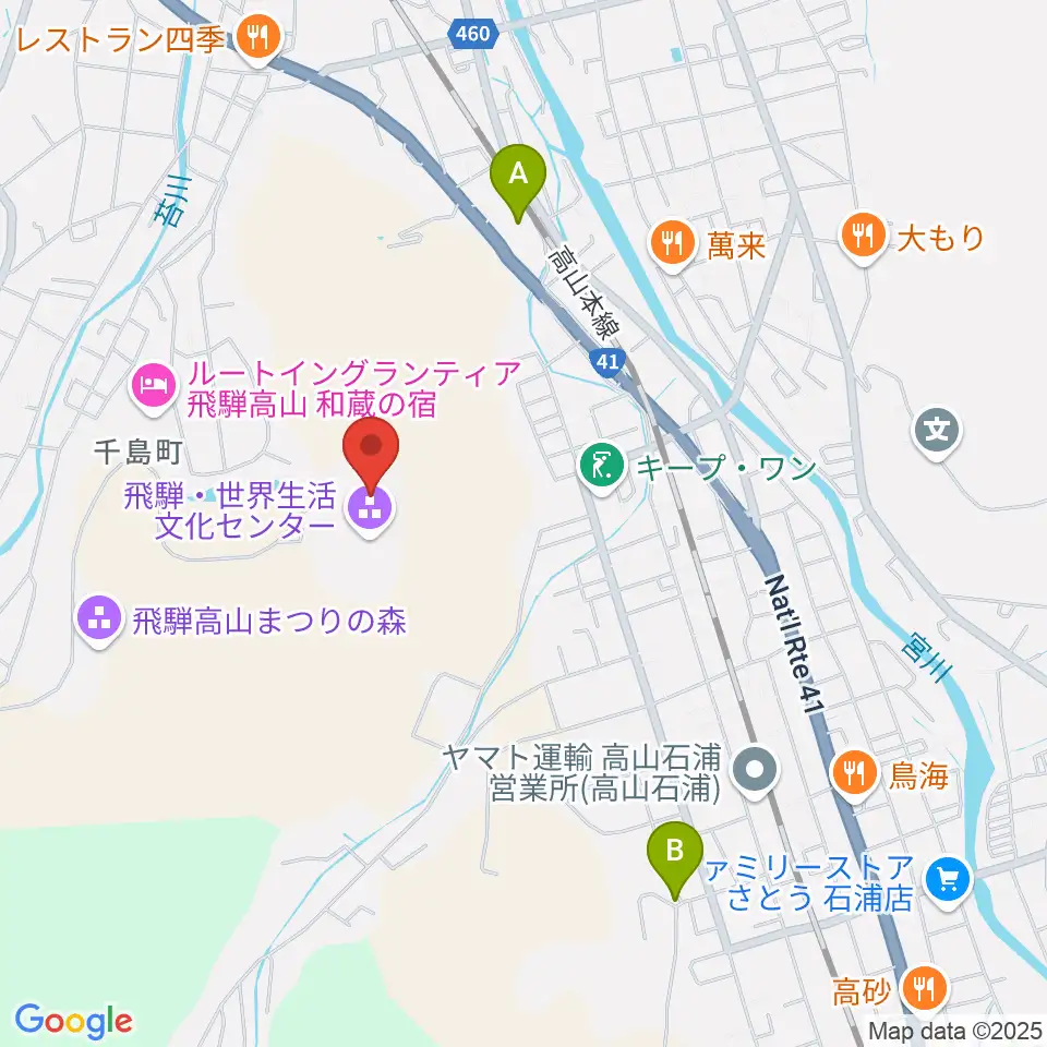 飛騨芸術堂周辺の駐車場・コインパーキング一覧地図