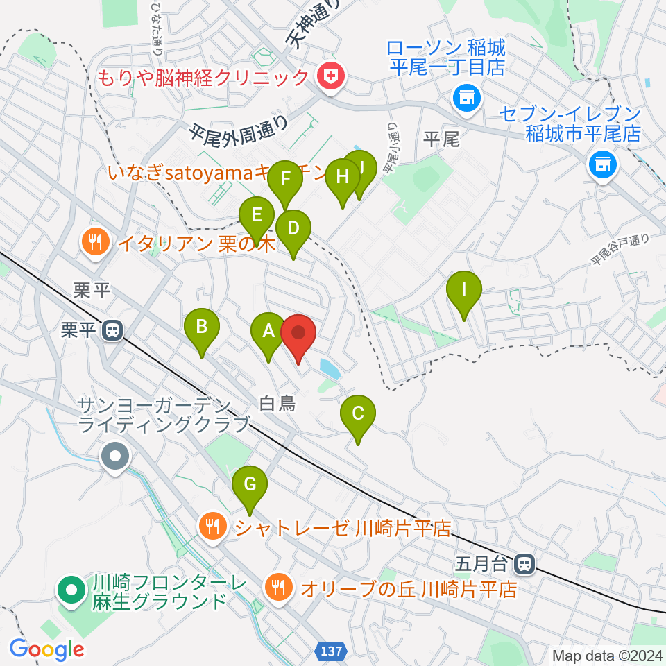 菊池ヴァイオリン・ピアノ教室周辺の駐車場・コインパーキング一覧地図