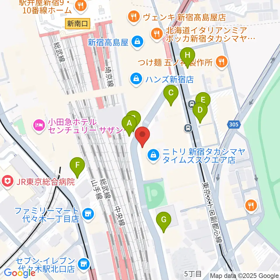 紀伊國屋サザンシアターTAKASHIMAYA周辺の駐車場・コインパーキング一覧地図