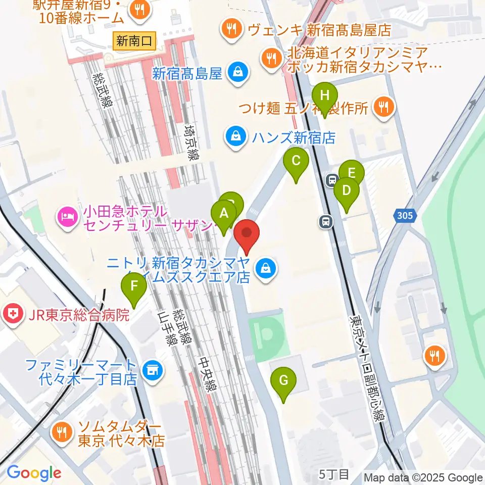 紀伊國屋サザンシアターTAKASHIMAYA周辺の駐車場・コインパーキング一覧地図