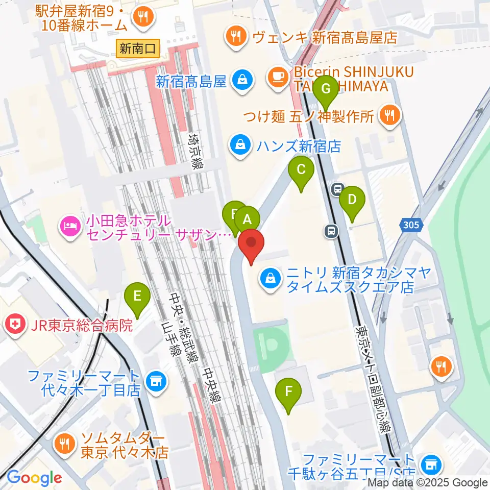 紀伊國屋サザンシアターTAKASHIMAYA周辺の駐車場・コインパーキング一覧地図