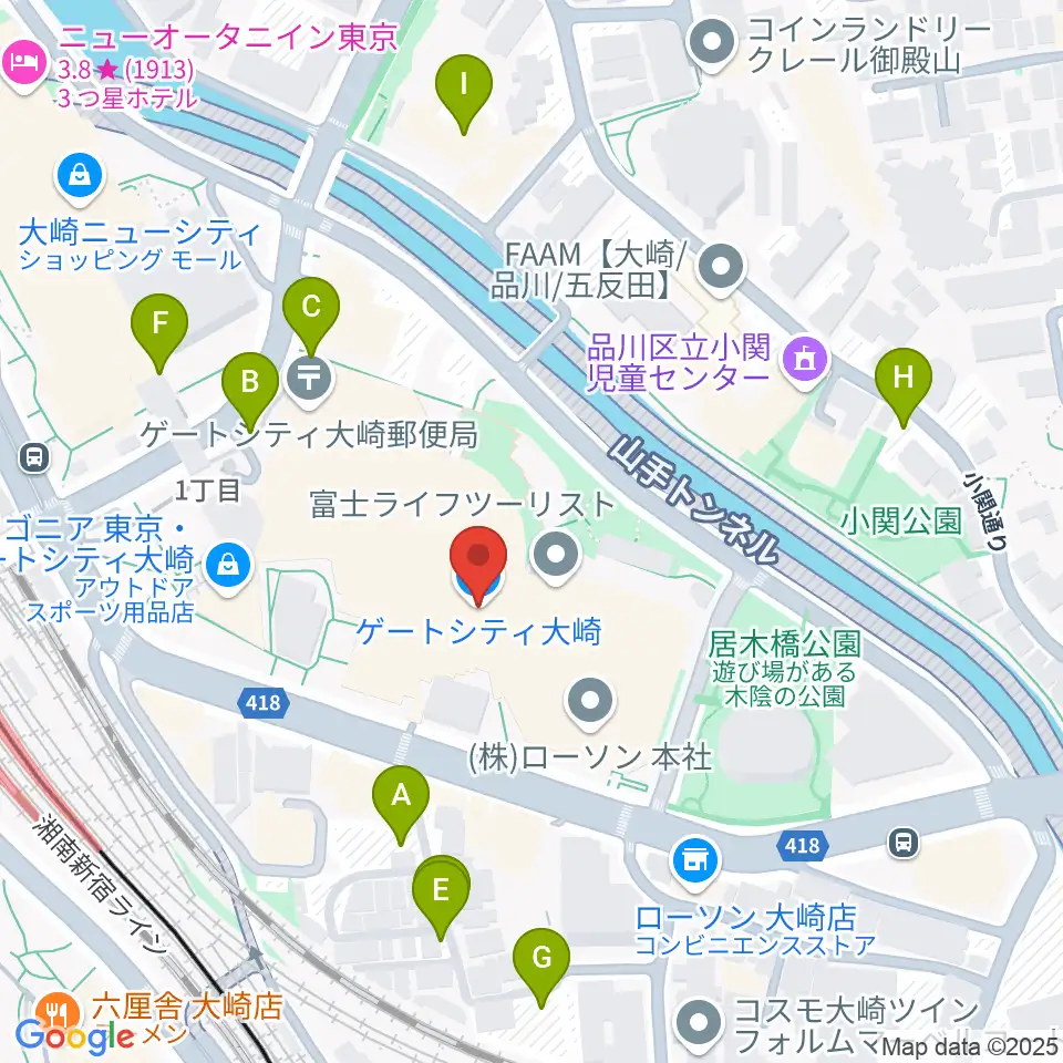 ゲートシティホール＆ルーム周辺の駐車場・コインパーキング一覧地図