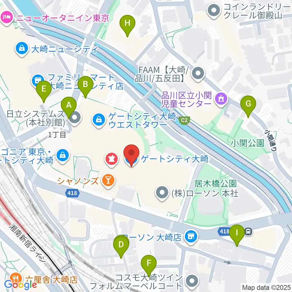 ゲートシティホール＆ルーム周辺の駐車場・コインパーキング一覧地図