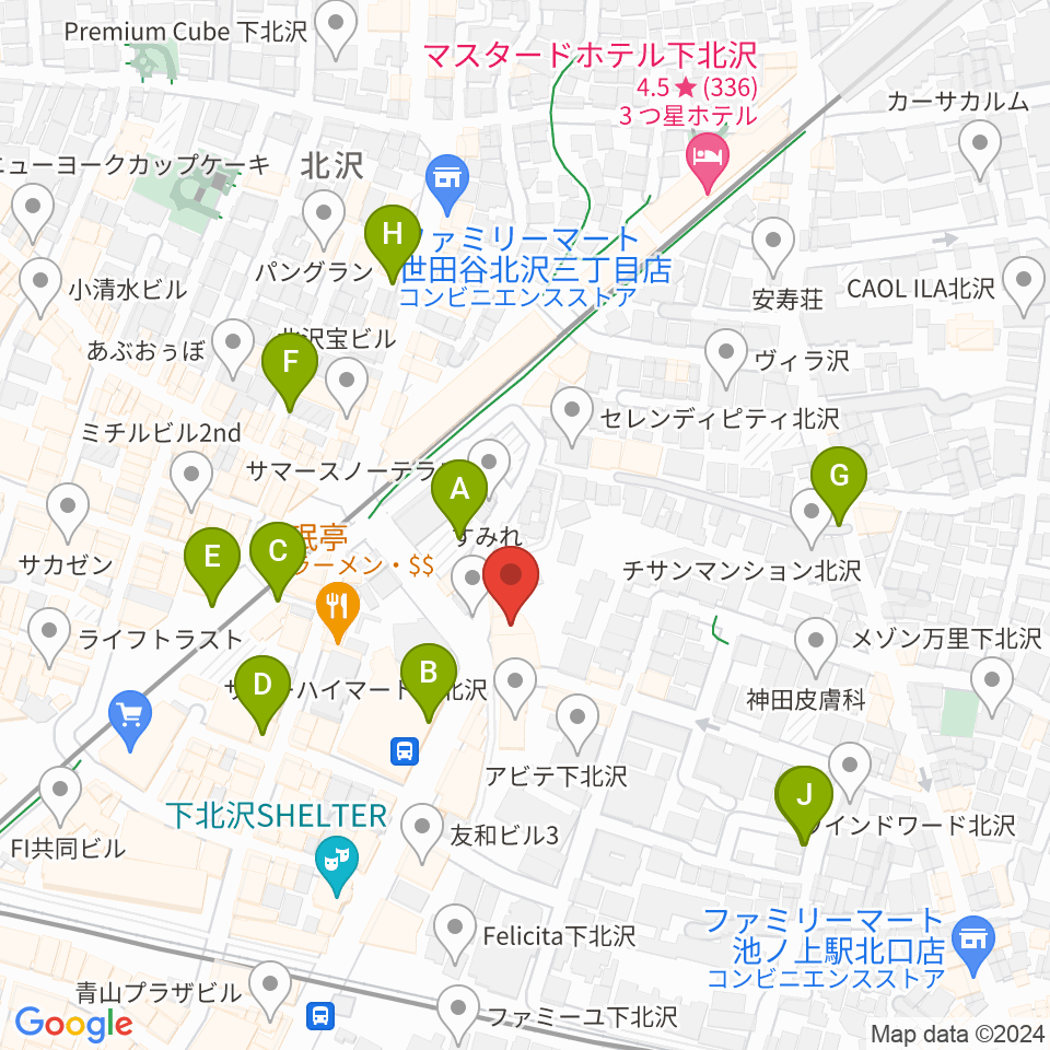 ザ・スズナリ周辺の駐車場・コインパーキング一覧地図