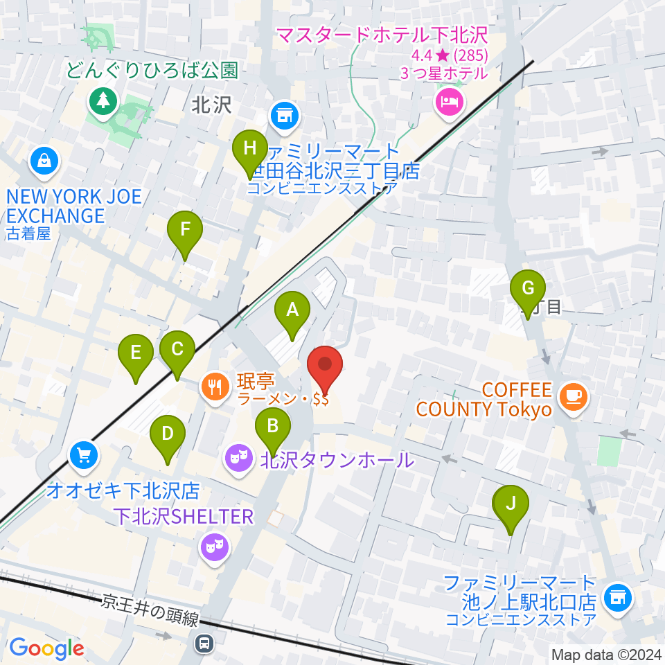 ザ・スズナリ周辺の駐車場・コインパーキング一覧地図