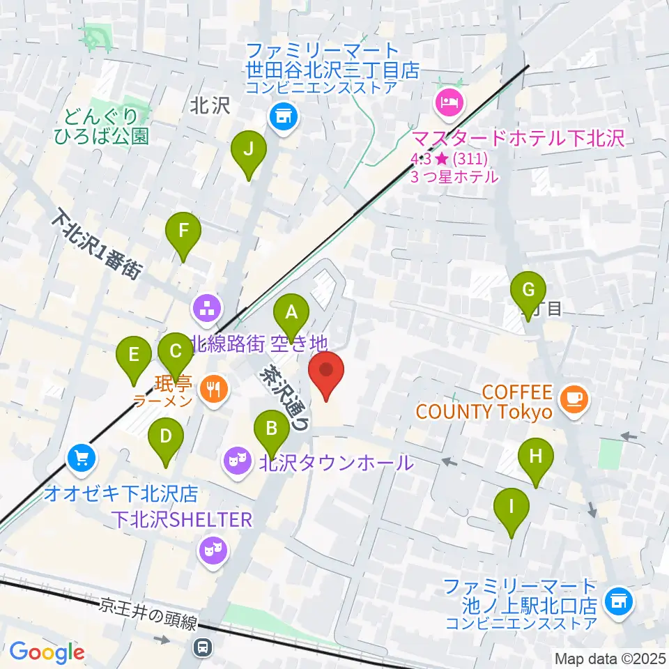 ザ・スズナリ周辺の駐車場・コインパーキング一覧地図