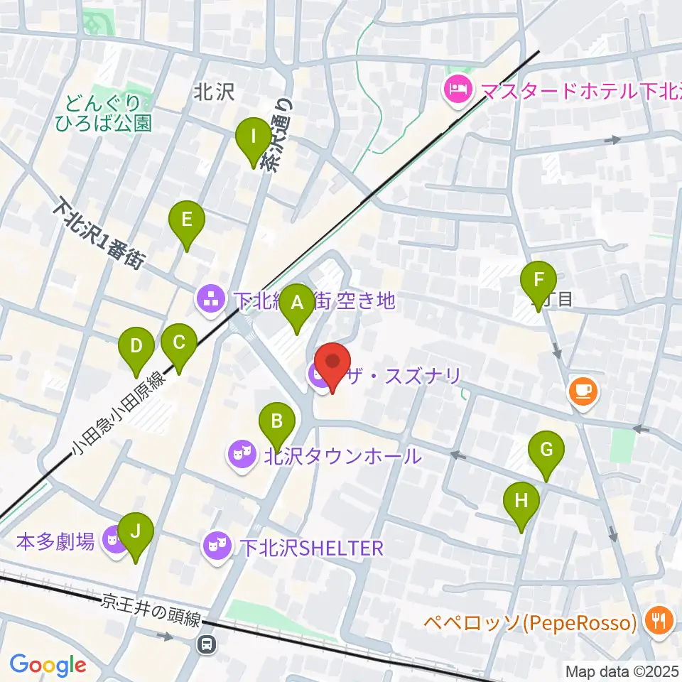 ザ・スズナリ周辺の駐車場・コインパーキング一覧地図
