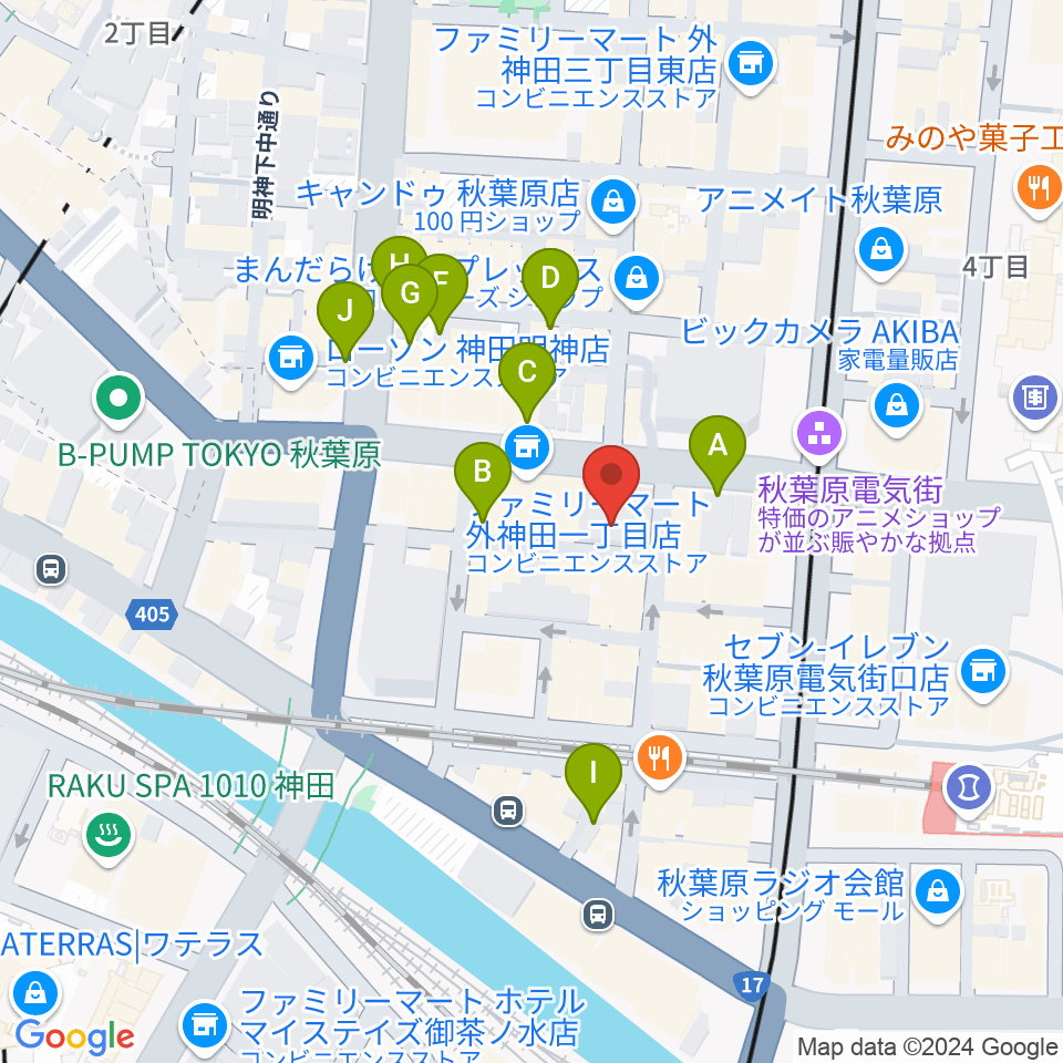 AKIBAカルチャーズ劇場周辺の駐車場・コインパーキング一覧地図