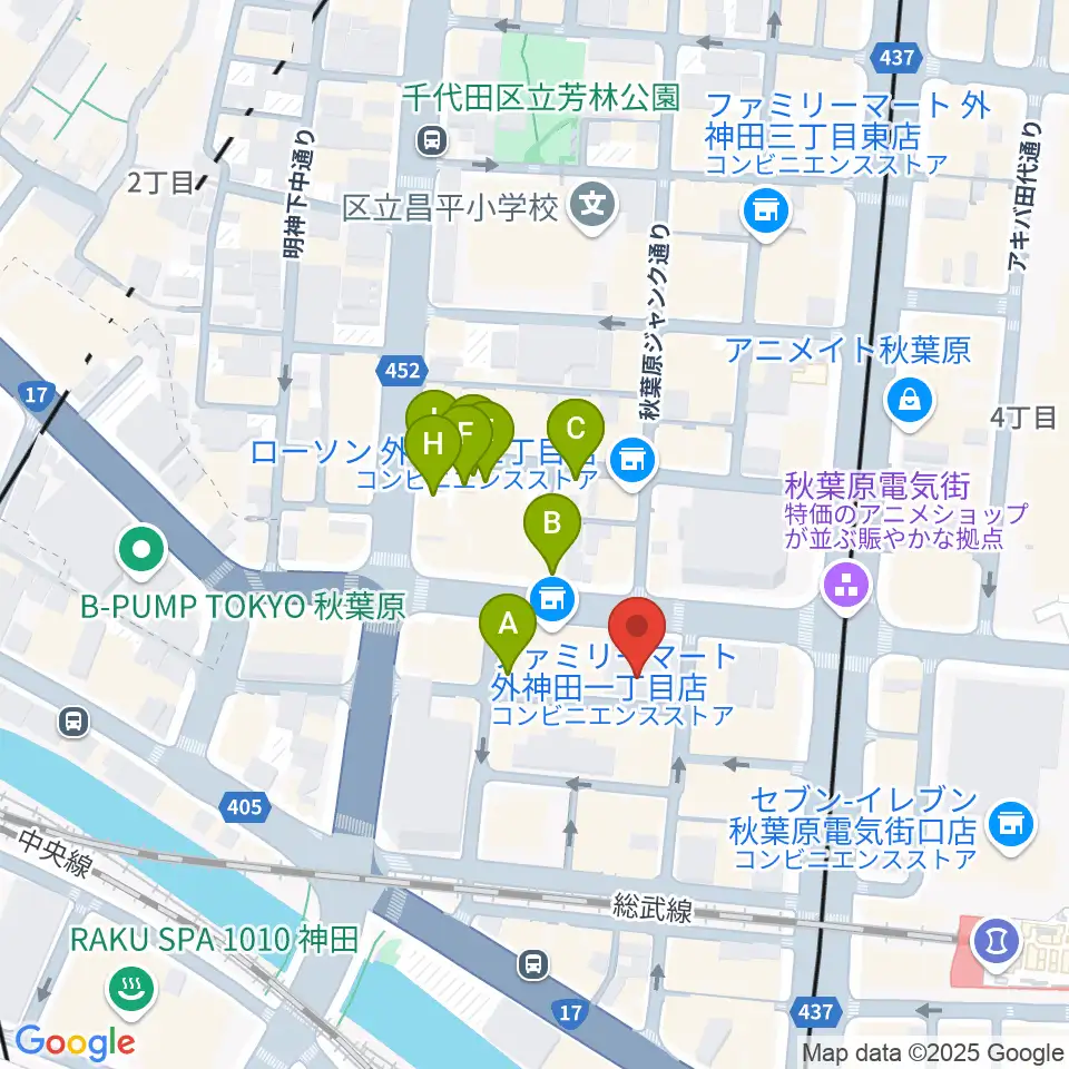 AKIBAカルチャーズ劇場周辺の駐車場・コインパーキング一覧地図