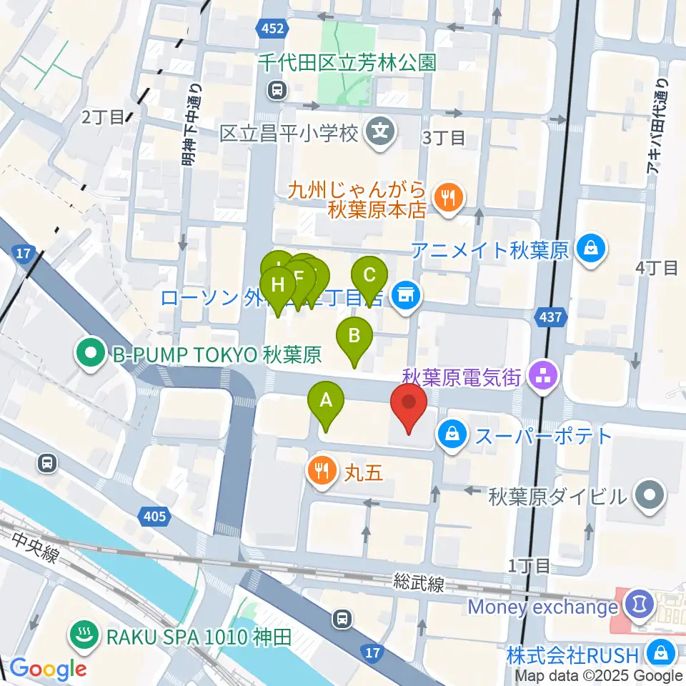 AKIBAカルチャーズ劇場周辺の駐車場・コインパーキング一覧地図