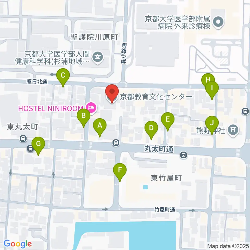 京都教育文化センター周辺の駐車場・コインパーキング一覧地図