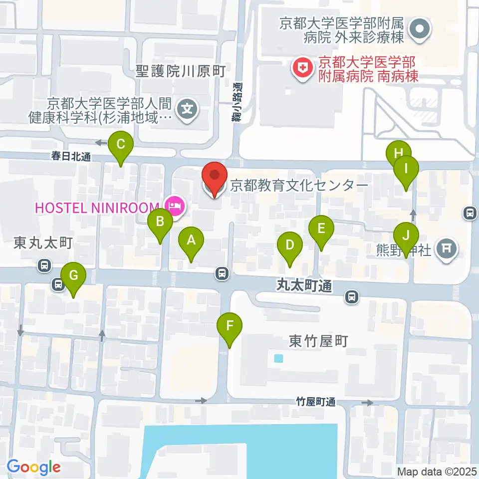 京都教育文化センター周辺の駐車場・コインパーキング一覧地図