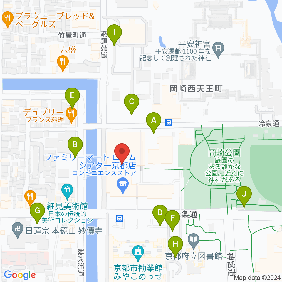 ロームシアター京都周辺の駐車場・コインパーキング一覧地図