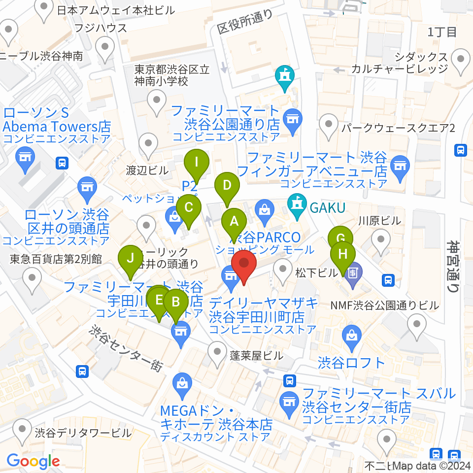 渋谷GARRET周辺の駐車場・コインパーキング一覧地図