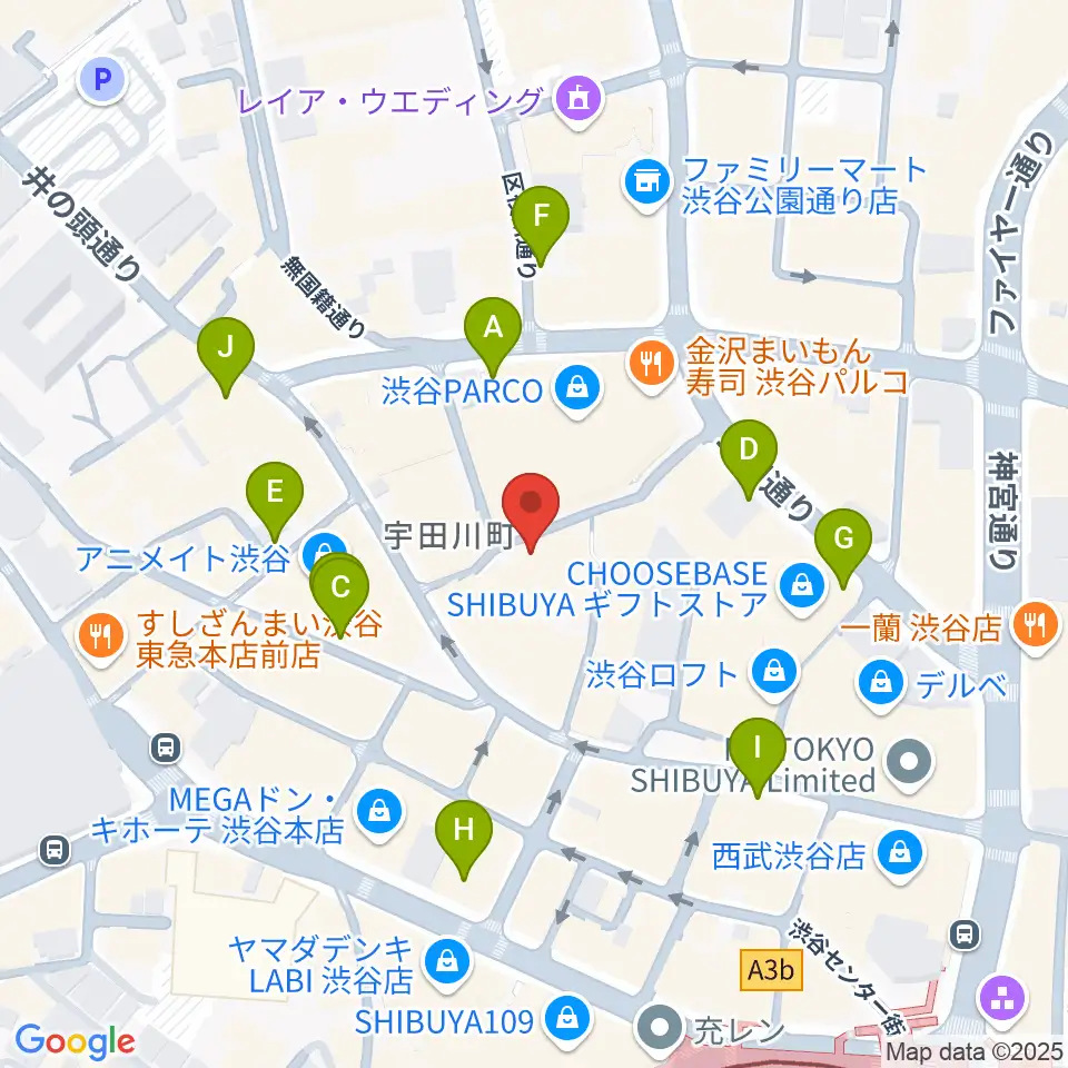 渋谷GARRET周辺の駐車場・コインパーキング一覧地図