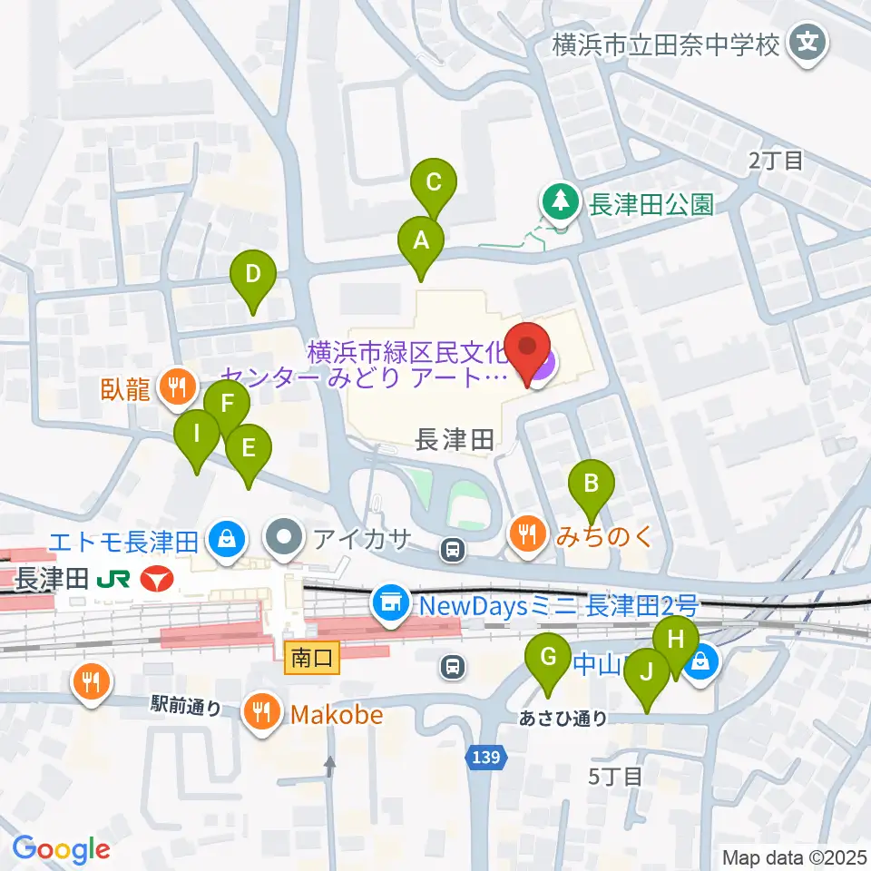 横浜市緑区民文化センター みどりアートパーク周辺の駐車場・コインパーキング一覧地図