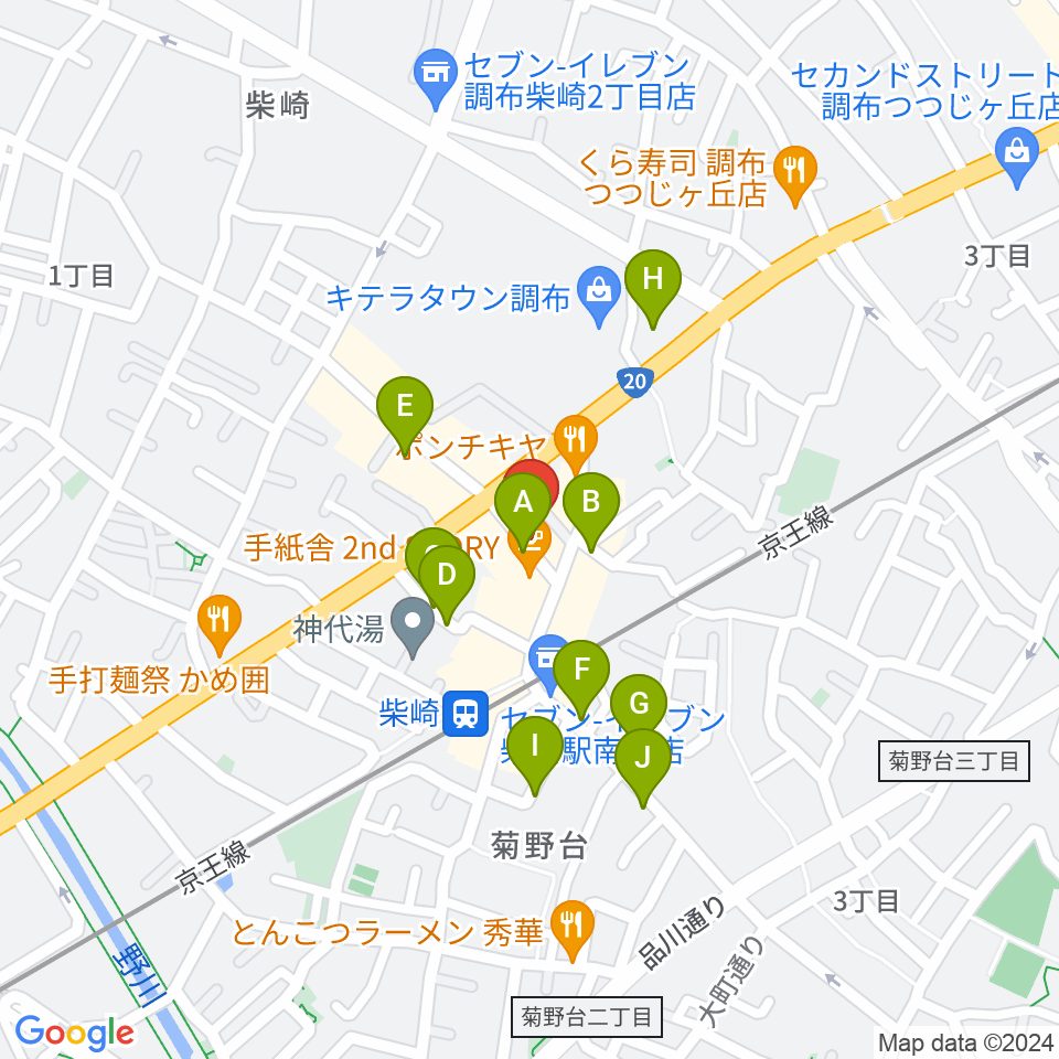 柴崎MISS YOU周辺の駐車場・コインパーキング一覧地図