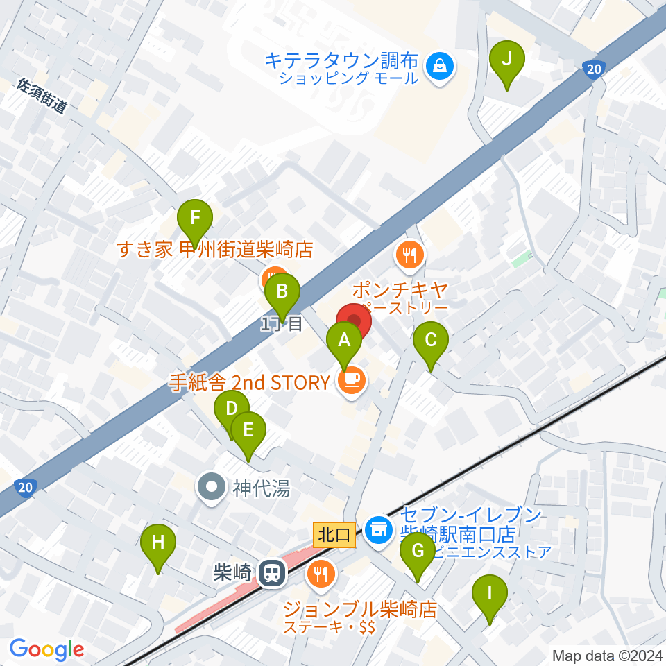 柴崎MISS YOU周辺の駐車場・コインパーキング一覧地図