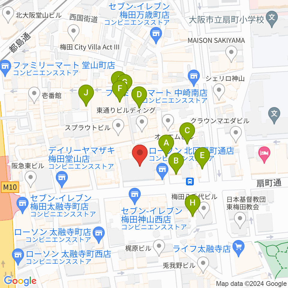 梅田Zeela周辺の駐車場・コインパーキング一覧地図