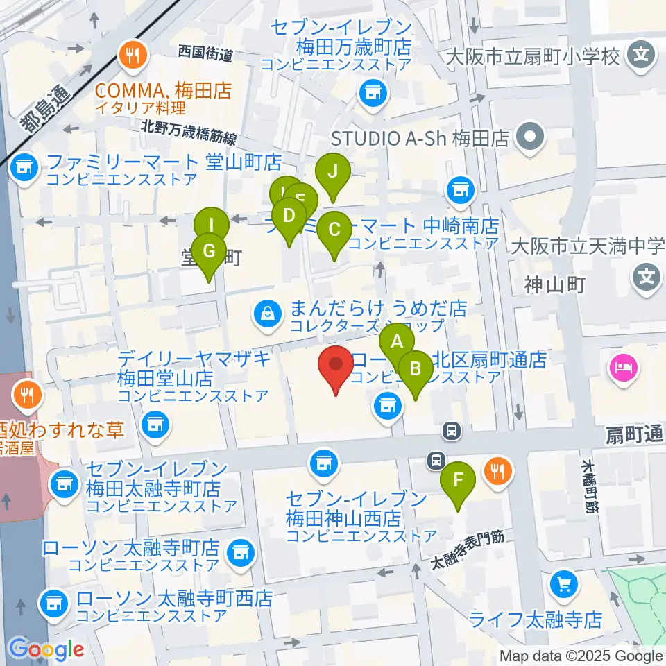 梅田Zeela周辺の駐車場・コインパーキング一覧地図