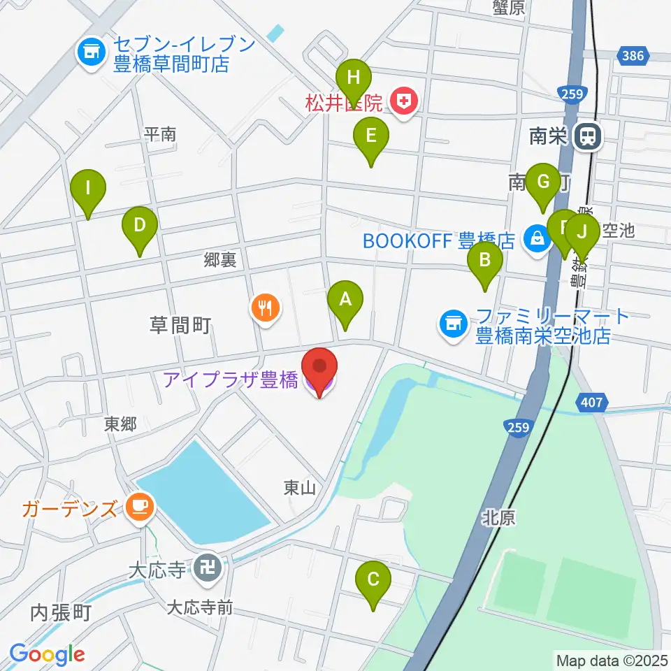 アイプラザ豊橋周辺の駐車場・コインパーキング一覧地図