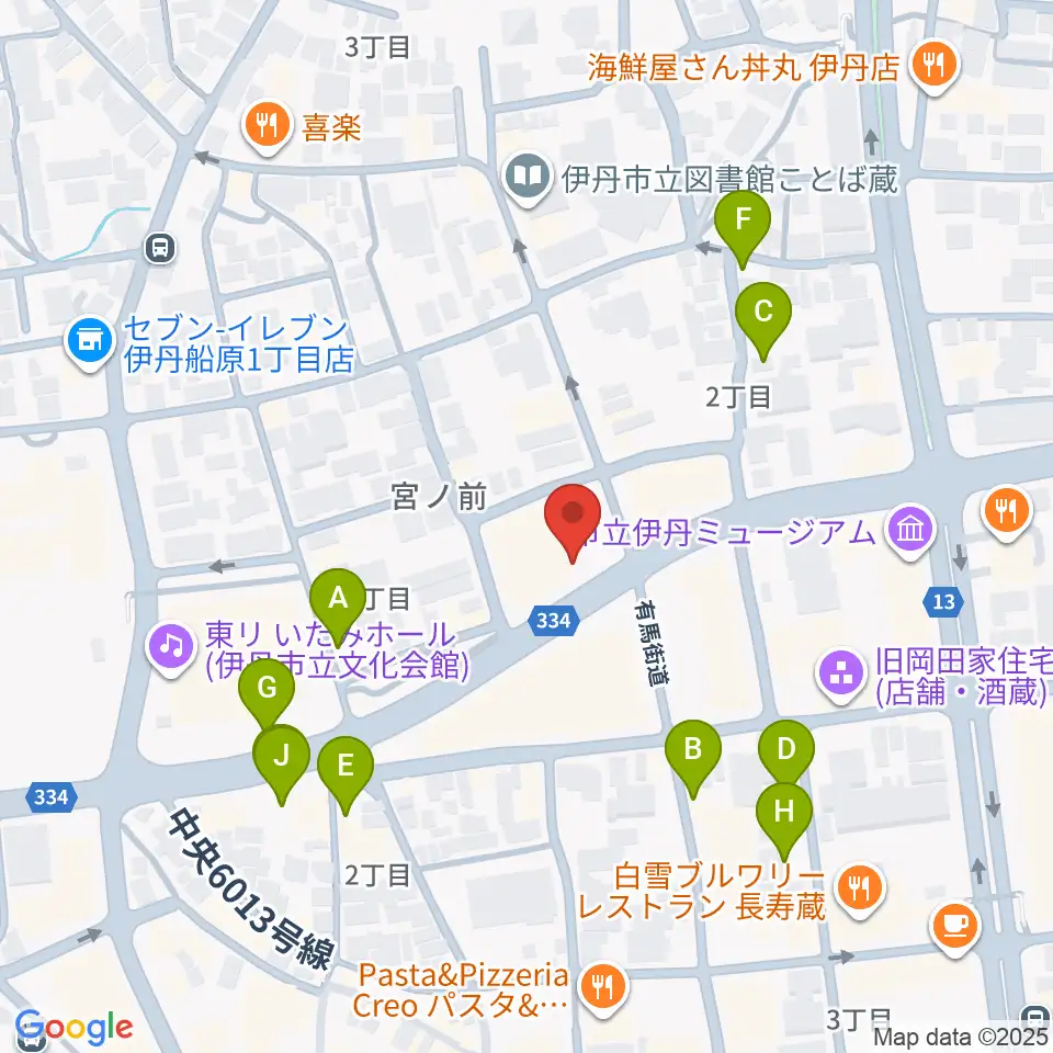 伊丹アイフォニックホール周辺の駐車場・コインパーキング一覧地図
