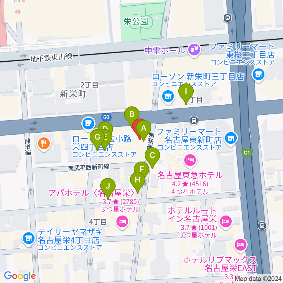 宗次ホール周辺の駐車場・コインパーキング一覧地図