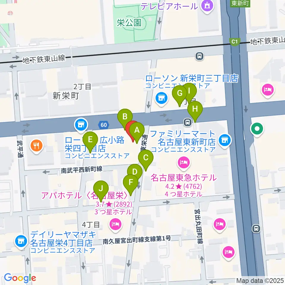 宗次ホール周辺の駐車場・コインパーキング一覧地図