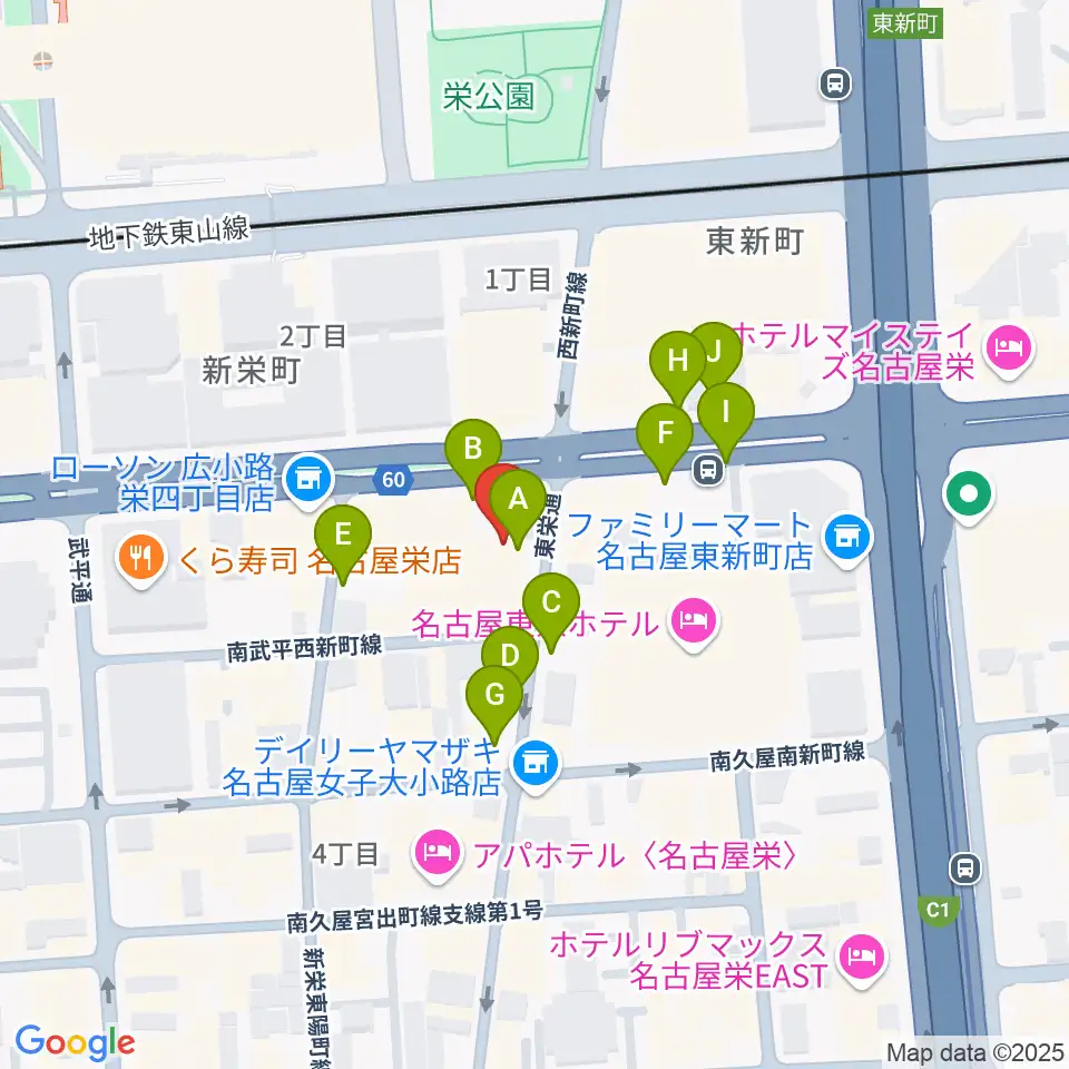 宗次ホール周辺の駐車場・コインパーキング一覧地図