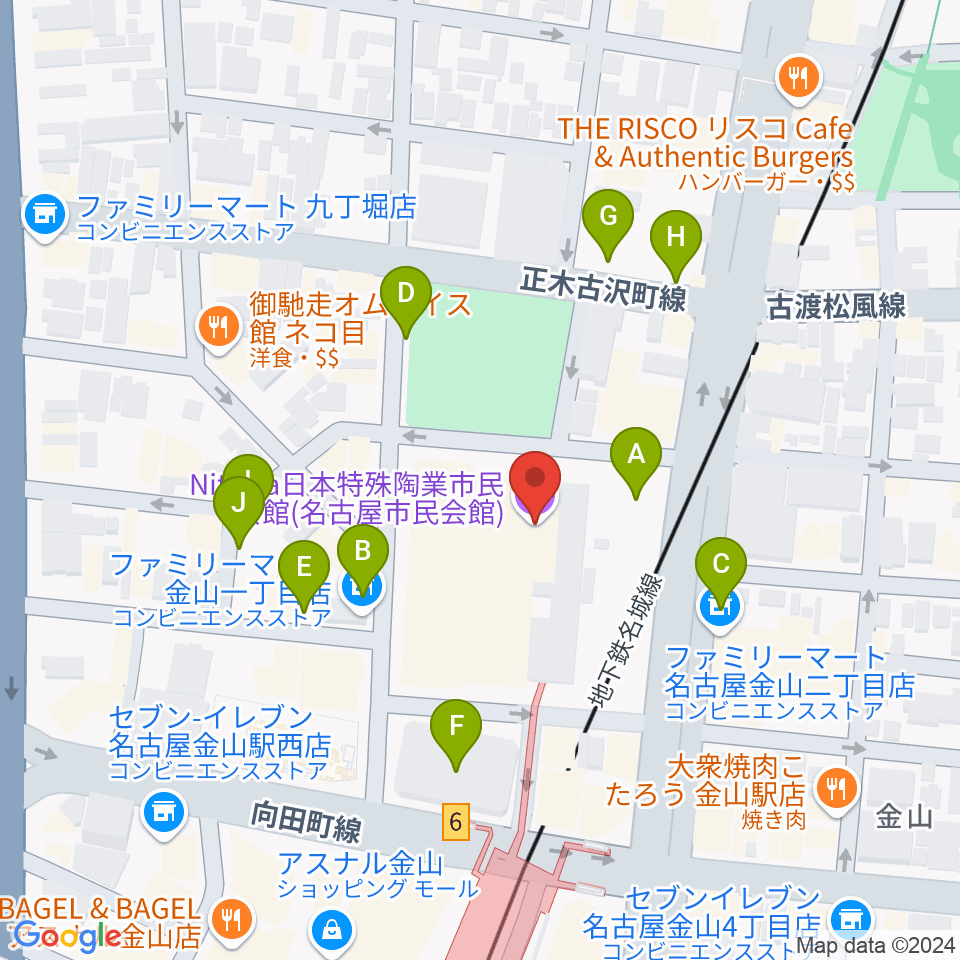 Niterra日本特殊陶業市民会館周辺の駐車場・コインパーキング一覧地図