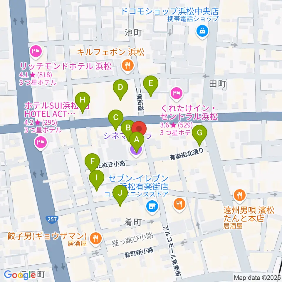 浜松FORCE周辺の駐車場・コインパーキング一覧地図