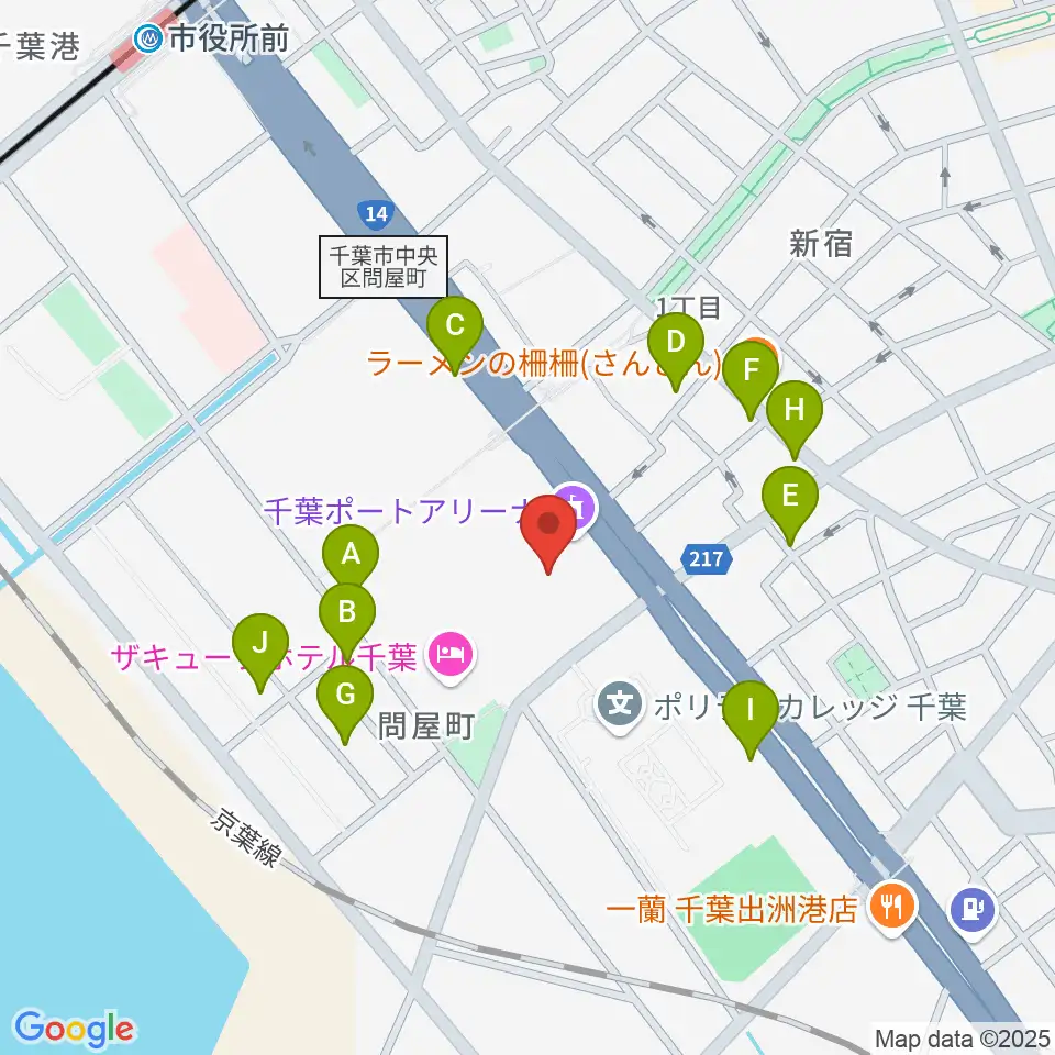 千葉ポートアリーナ周辺の駐車場・コインパーキング一覧地図