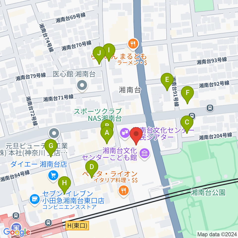 湘南台文化センターこども館周辺の駐車場・コインパーキング一覧地図