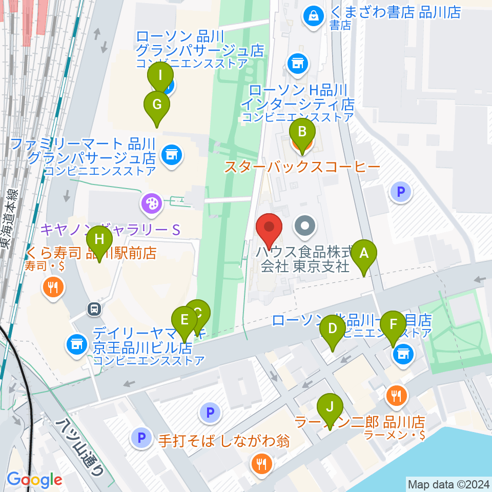 品川インターシティホール周辺の駐車場・コインパーキング一覧地図