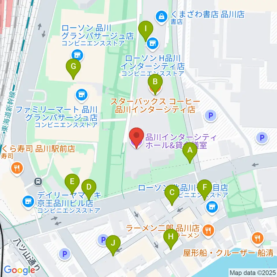 品川インターシティホール周辺の駐車場・コインパーキング一覧地図