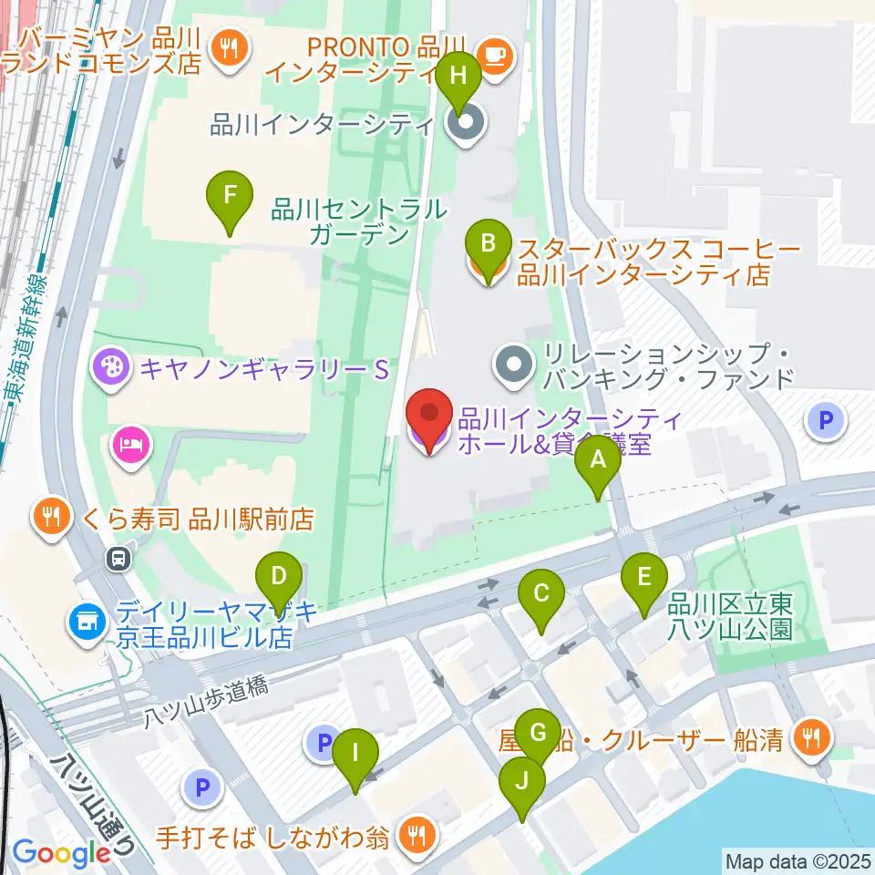 品川インターシティホール周辺の駐車場・コインパーキング一覧地図
