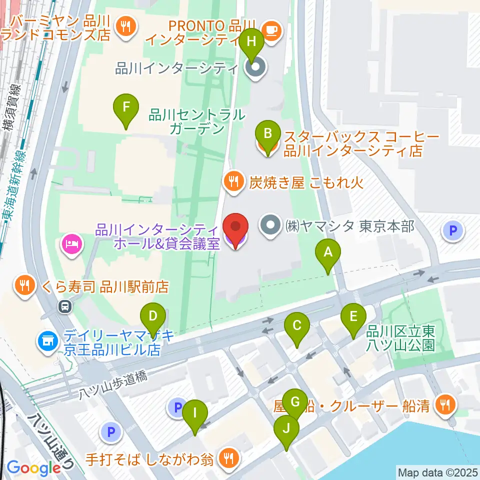 品川インターシティホール周辺の駐車場・コインパーキング一覧地図
