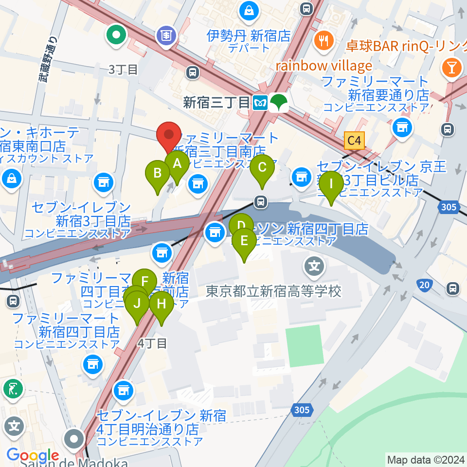 新宿シアターモリエール周辺の駐車場・コインパーキング一覧地図